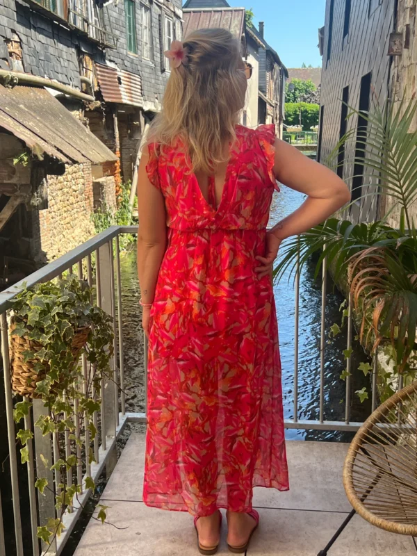 Robe longue fuchsia grande taille cache cœur | Dream By C