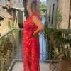 Robe longue fuchsia grande taille cache cœur | Dream By C