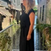 Robe longue grande taille nœud, terracotta bleu noir | Dream By C