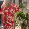 Robe longue tropicale grande taille, col V élastique | Dream By C
