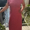 Robe marinière longue femme rayée rose rouge | Dream By C