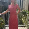 Robe marinière longue femme rayée rose rouge | Dream By C