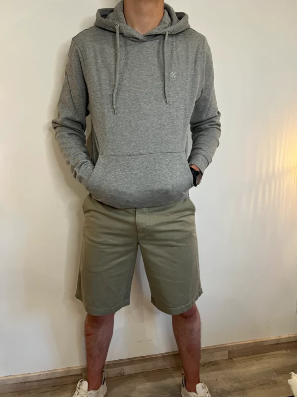 Short chino kaki homme, zip revers poches genou | Dream By C