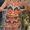Short crochet coloré femme doublé, 5 coloris motifs | Dream By C