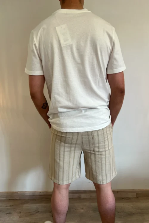 Short homme beige rayé, regular fit 2 poches | Dream By C