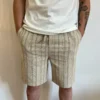 Short homme beige rayé, regular fit 2 poches | Dream By C