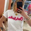 T-shirt brodé message femme coton blanc OohLaLa| Dream By C