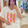 T-shirt col V grande taille femme Ciao Bella citrons | Dream By C