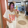 T-shirt col V grande taille femme Ciao Bella citrons | Dream By C