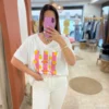 T-shirt col V grande taille femme Ciao Bella citrons | Dream By C