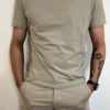 T-shirt homme col rond coton, kaki marine beige | Dream By C