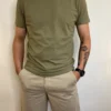 T-shirt homme col rond coton, kaki marine beige | Dream By C