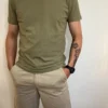 T-shirt homme col rond coton, kaki marine beige | Dream By C