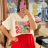 T-shirt oversize femme grande taille Summer Vibes | Dream By C
