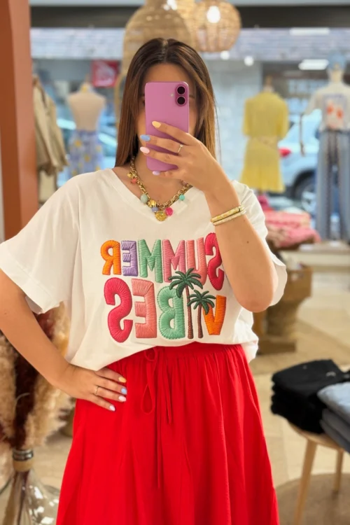 t-shirt-oversize-femme-grande-taille-summer-vibes- T-shirt oversize femme grande taille Summer Vibes | Dream By C