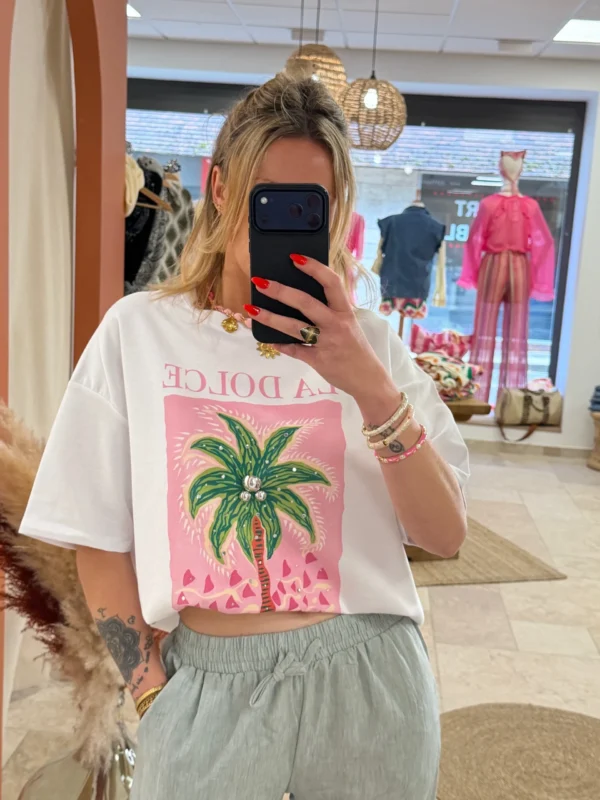 T-shirt oversize imprimé femme coton La Dolce Vita | Dream By C