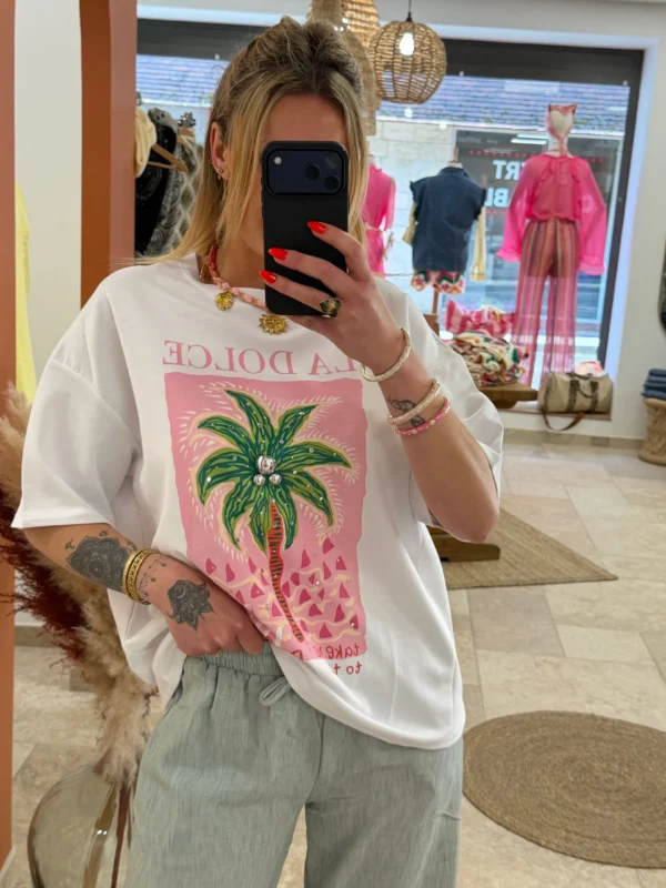 T-shirt oversize imprimé femme coton La Dolce Vita | Dream By C