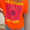T-shirt sweat fluo femme Le Soleil imprimé | Dream By C