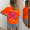 T-shirt sweat fluo femme Le Soleil imprimé | Dream By C
