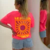 T-shirt sweat fluo femme Le Soleil imprimé | Dream By C