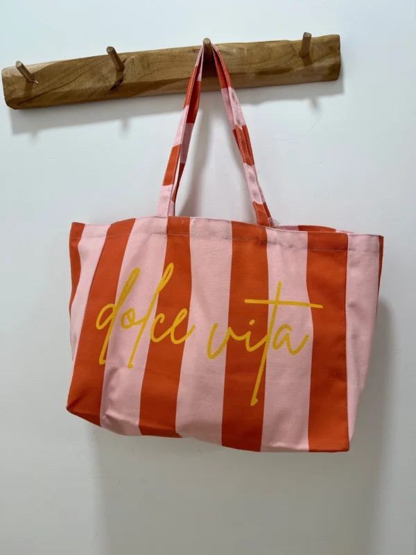 Tote bag Dolce Vita femme coton, vert orange rouge | Dream By C