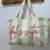 Tote bag Dolce Vita femme coton, vert orange rouge | Dream By C