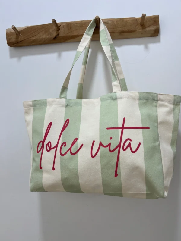 Tote bag Dolce Vita femme coton, vert orange rouge | Dream By C