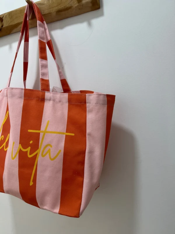 Tote bag Dolce Vita femme coton, vert orange rouge | Dream By C