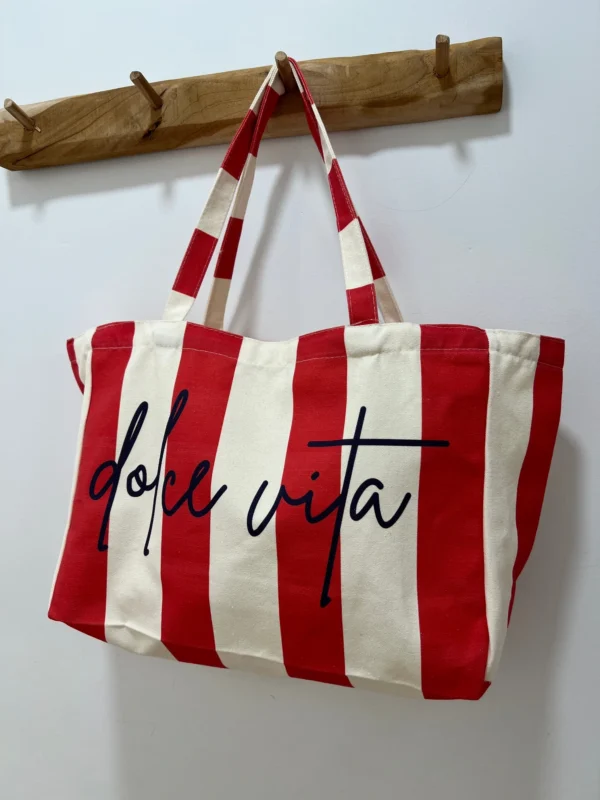 Tote bag Dolce Vita femme coton, vert orange rouge | Dream By C