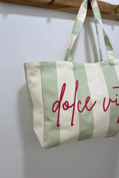 Tote bag Dolce Vita femme coton, vert orange rouge | Dream By C