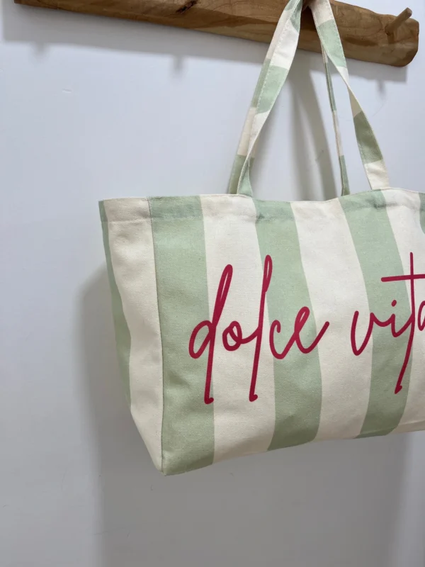 Tote bag Dolce Vita femme coton, vert orange rouge | Dream By C