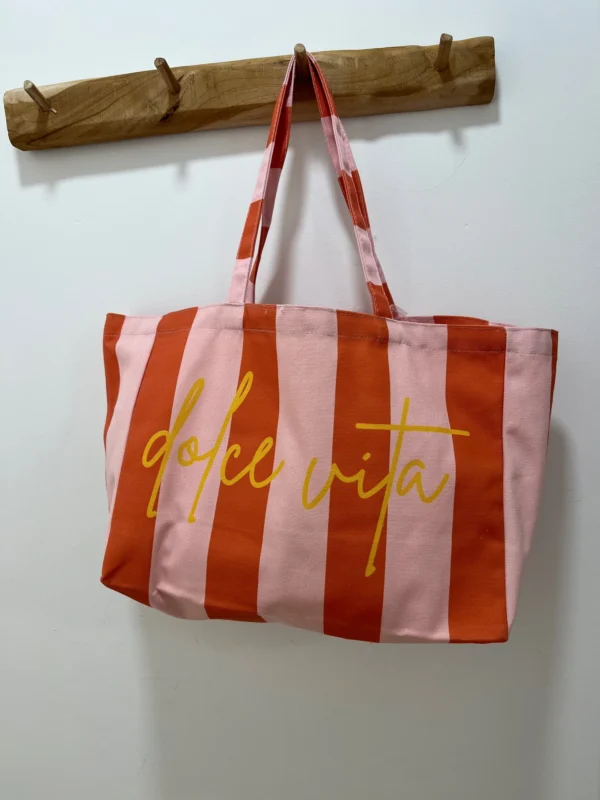 Tote bag Dolce Vita femme coton, vert orange rouge | Dream By C