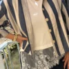 Veste chemise rayée femme bleu écru, boutons | Dream By C