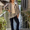 Veste chemise rayée femme bleu écru, boutons | Dream By C