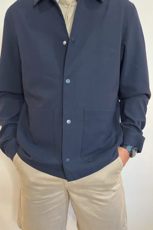 Veste coach homme marine, pressions col chemise | Dream By C