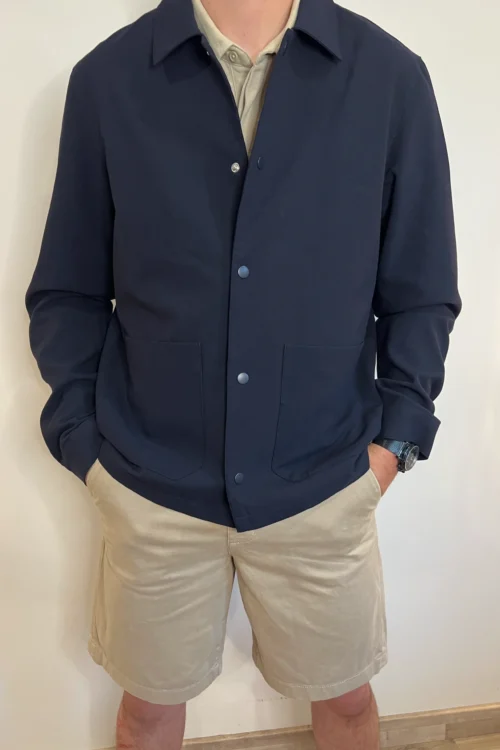 Veste coach homme marine, pressions col chemise | Dream By C