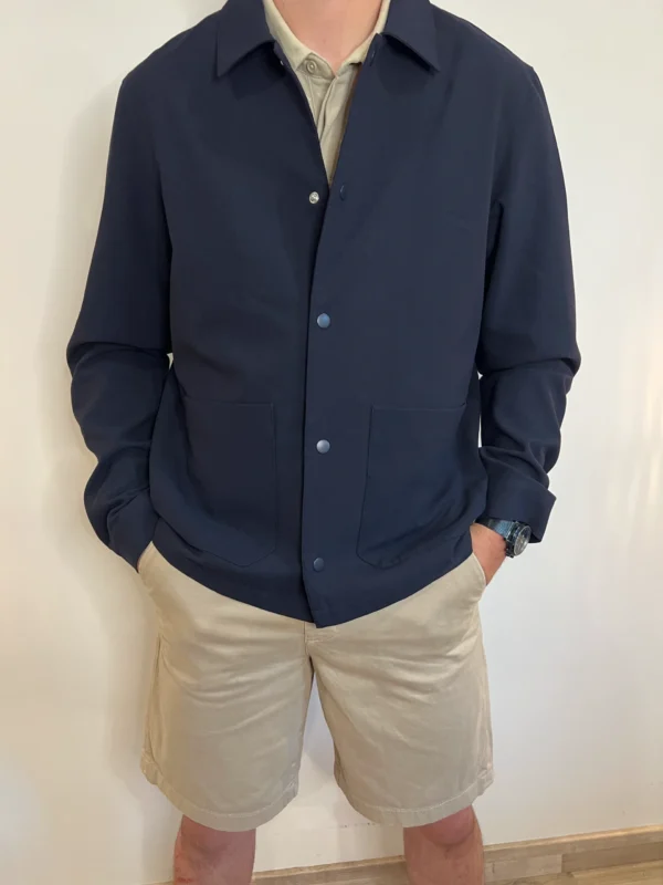 Veste coach homme marine, pressions col chemise | Dream By C