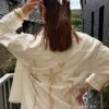 Veste femme brodée palmiers écrue SUN | Dream By C