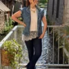 Veste en jean sans manche à volants - Dream By C