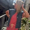 Veste en jean sans manche à volants - Dream By C