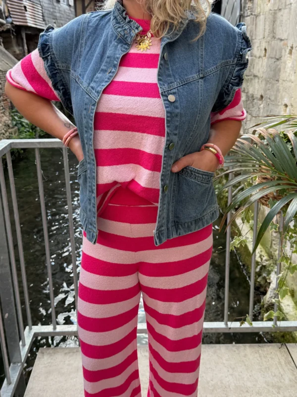 Veste en jean sans manche à volants - Dream By C