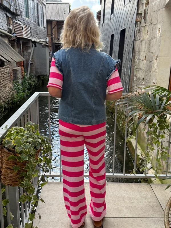 Veste en jean sans manche à volants - Dream By C