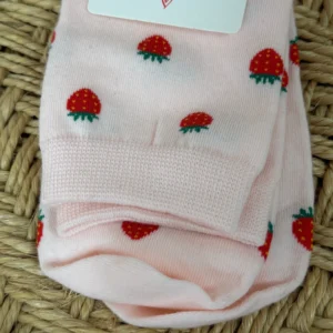 Chaussettes fraises femme rose bébé motif fraise | Dream By C