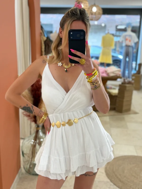 Combishort femme coton été gaze cache cœur| Dream By C