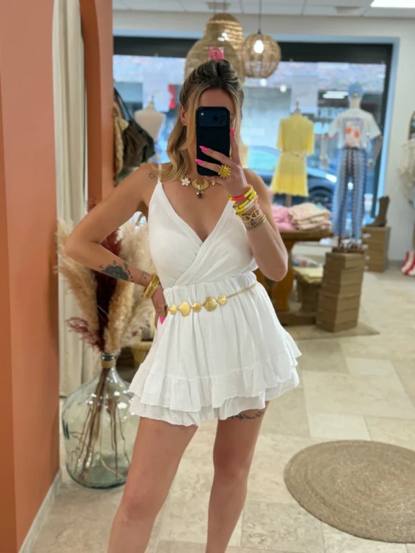 Combishort femme coton été gaze cache cœur| Dream By C