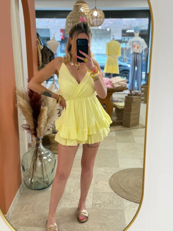 Combishort femme coton été gaze cache cœur| Dream By C