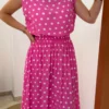 Ensemble jupe haut femme été rose fuchsia pois| Dream By C