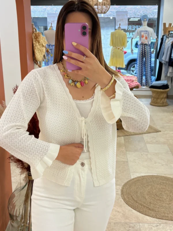 Gilet crochet femme manches longues B.Young| Dream By C