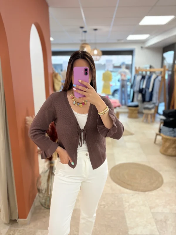 Gilet crochet femme manches longues B.Young| Dream By C