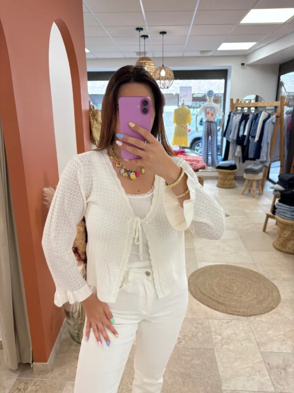 Gilet crochet femme manches longues B.Young| Dream By C